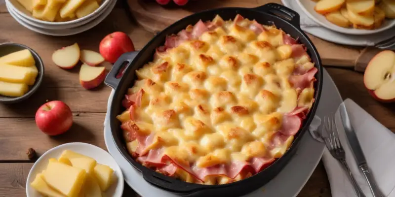 Gratin de Raclette aux Pommes de Terre et Jambon