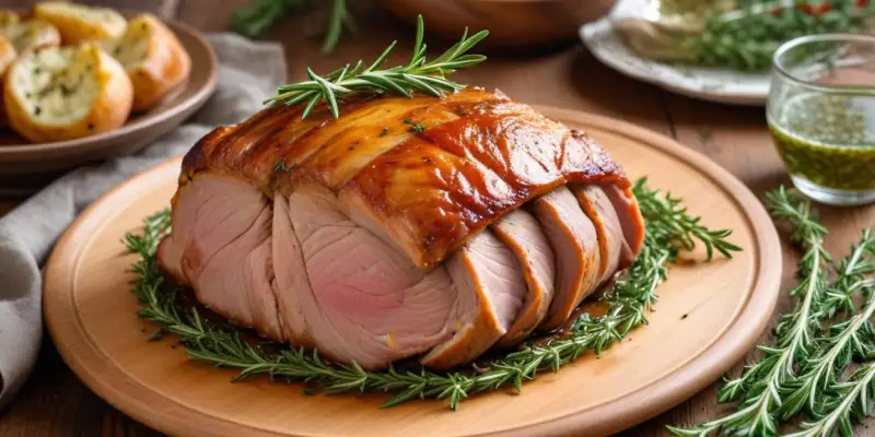 Rouelle de porc rôtie aux herbes