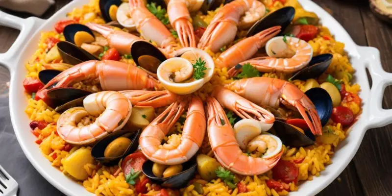Paella aux fruits de mer et chorizo