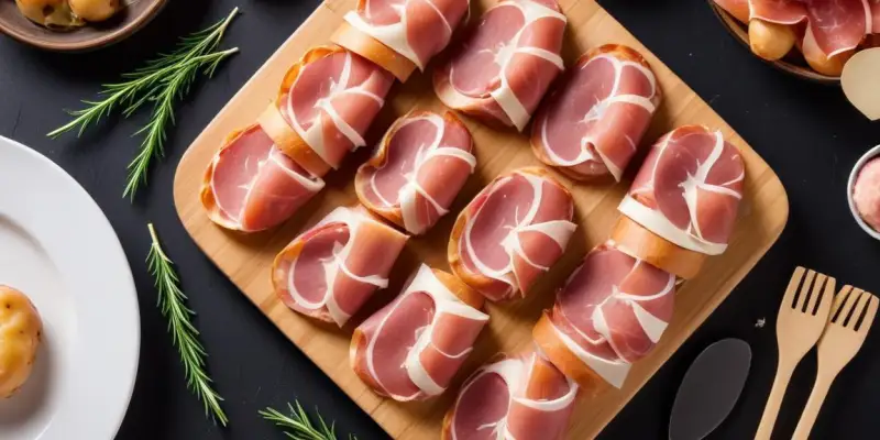 Roulés feuilletés jambon, champignons et parmesan