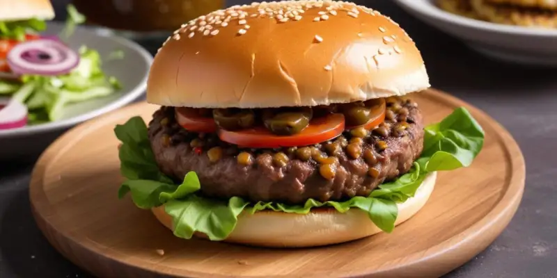 Burger végétarien au steak de lentilles