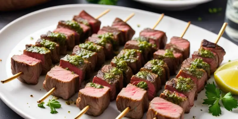 Brochettes de bœuf façon chimichurri