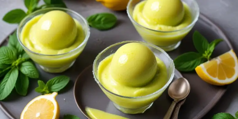Sorbet maison au basilic et citron vert