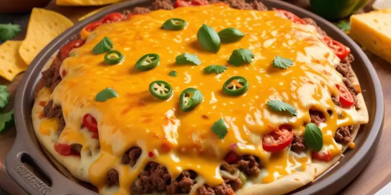 Pinsa Tex-Mex au Bœuf Épicé, Poivrons et Cheddar