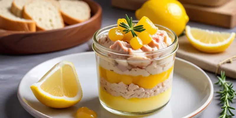 Verrine de rillettes de maquereaux et citron confit