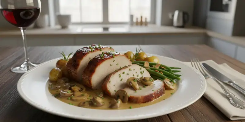 Rôti de Porc Fondant aux Champignons au Cookeo