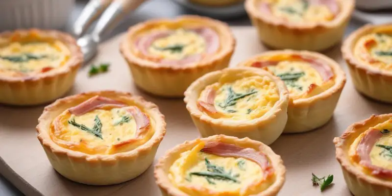 Mini-quiches aux asperges et jambon de Parme