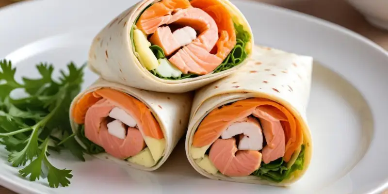 Wrap au Saumon Fumé et Œufs de Caille