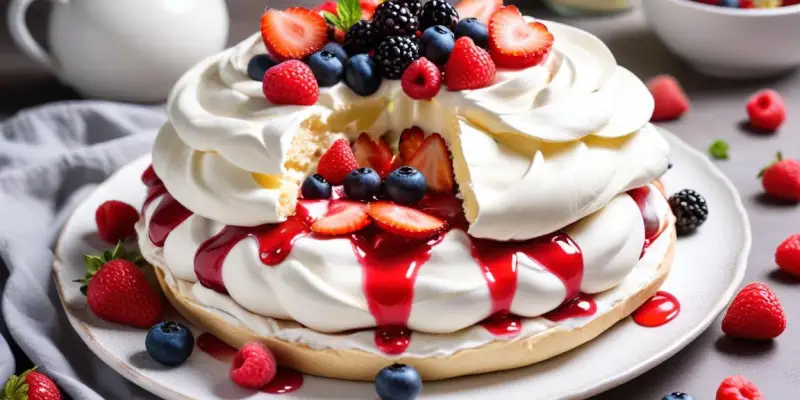 Pavlova aux fruits rouges et crème mascarpone
