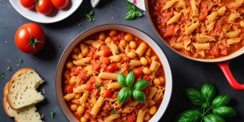 One Pot Pâtes au Thon et Tomates