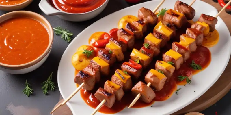 Brochettes de dinde à la sauce barbecue et paprika fumé