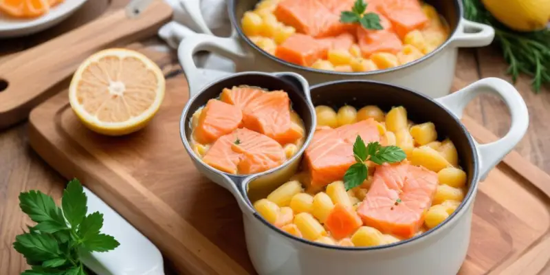 One Pot Pâtes crémeuses aux poireaux et saumon fumé