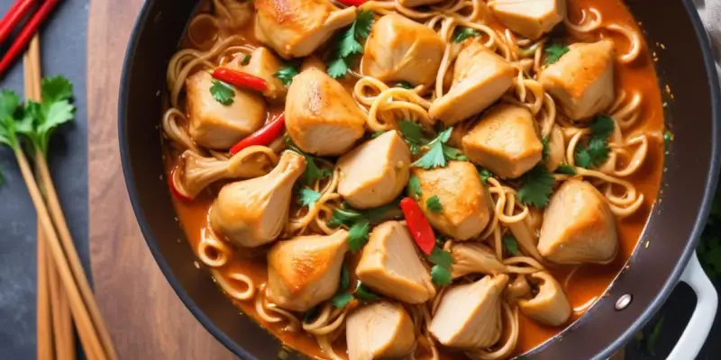One Pot Nouilles au Poulet Thaï Facile