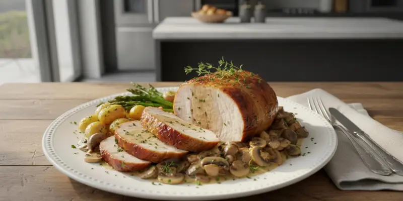 Rôti de Porc de 1,2kg Fondant aux Champignons au Cookeo