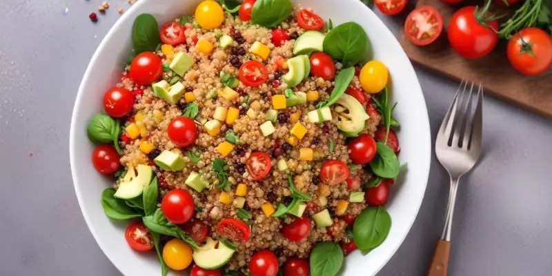 Salade estivale de quinoa aux légumes croquants
