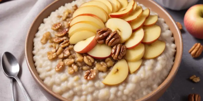 Porridge aux pommes et noix