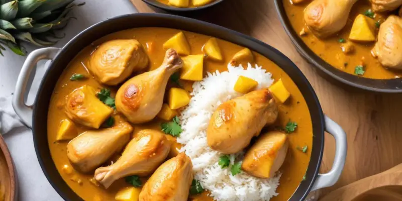 One Pot Poulet Coco-Ananas au Curry Doux