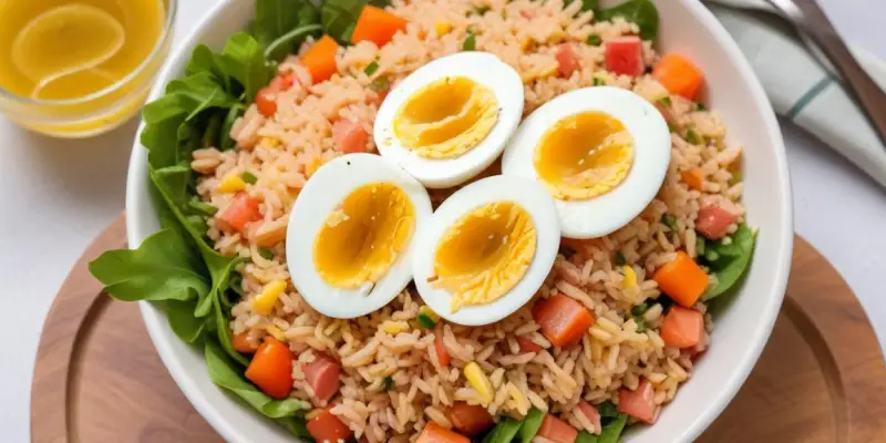 Salade de Riz au Thon, Maïs et Œufs