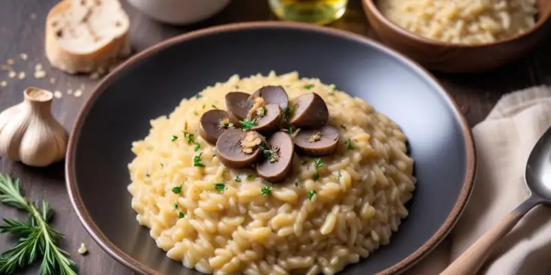 Risotto aux champignons sauvages et huile de truffe