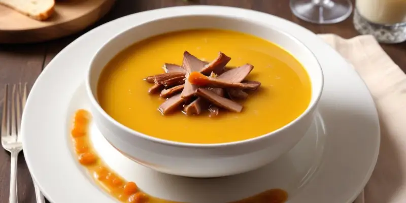 Velouté de Céleri-Rave aux Éclats de Canard Confit