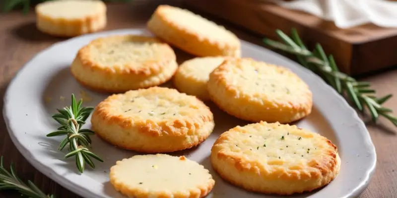Sablés croustillants au parmesan et romarin