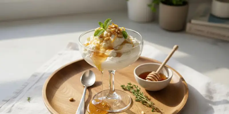 Crème Fouettée à la Ricotta et au Miel