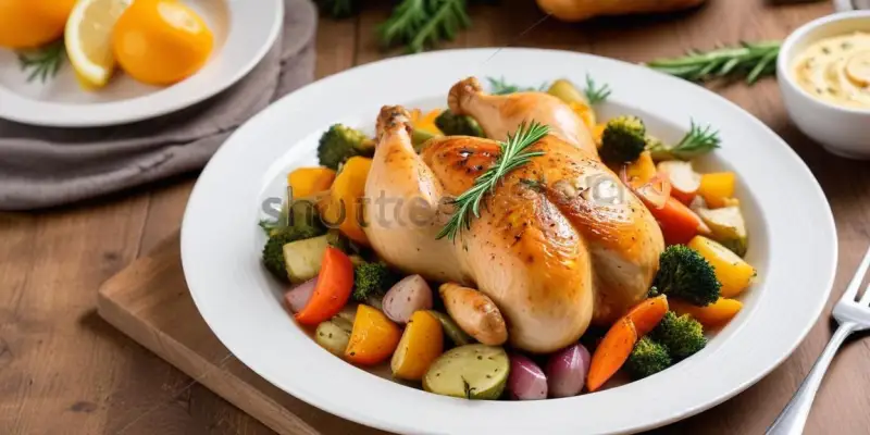 Poulet Rôti aux Herbes de Provence et Légumes de Saison