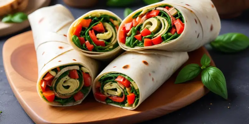 Wrap aux Légumes Rôtis et Pesto de Basilic