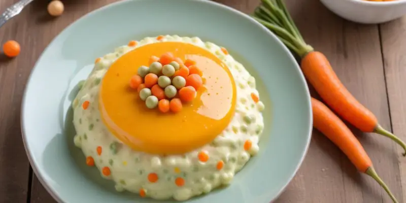 Mousse de Pois Cassés aux Carottes Glacées