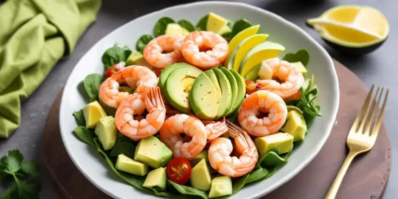 Salade fraîcheur avocat-crevettes au pamplemousse