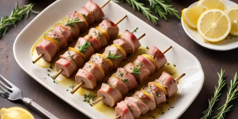 Brochettes de Porc aux Herbes de Provence et Citron