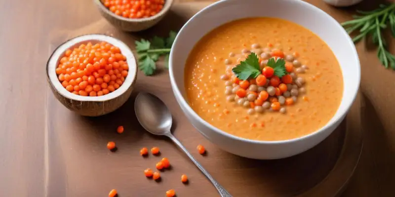Dahl de Lentilles Corail au Lait de Coco
