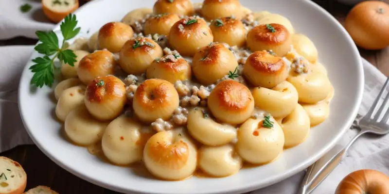 Gnocchis poêlés crémeux sauce gorgonzola et noix