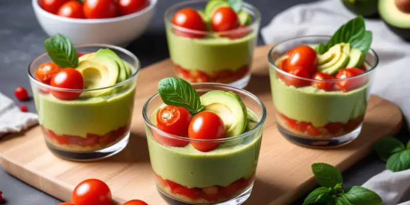 Verrines fraîcheur avocat et tomates cerises