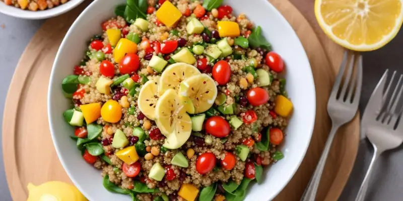 Salade de Quinoa aux Légumes Croquants et Vinaigrette Citronnée