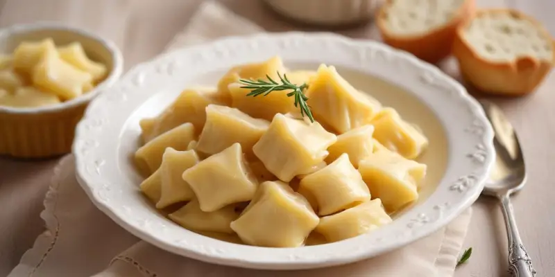 Ravioles d’oseille au beurre de ciboulette