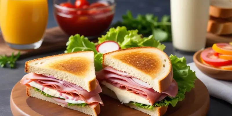 Sandwich Gourmand au Jambon de Pays, Fromage Frais et Salade