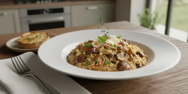 Risotto Crémeux aux Champignons de Forêt