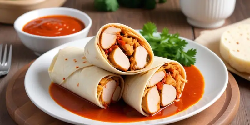 Wrap au Poulet au Paprika et Sauce Ail-Ciboulette