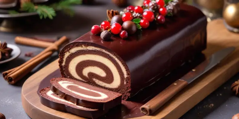 Bûche de Noël Chocolat Praliné Intense