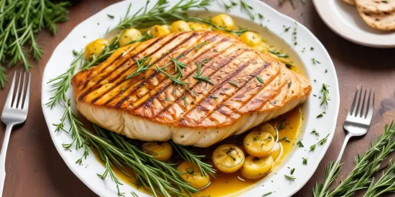 Daurade grillée entière aux herbes