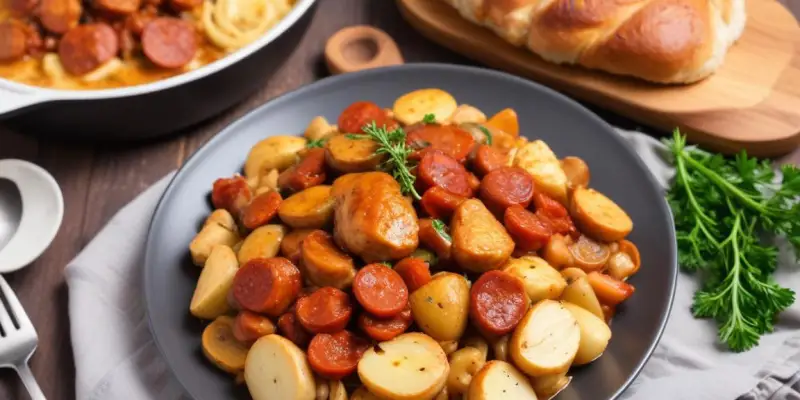 Sauté de Poulet au Chorizo et Champignons Crémés (Version Cookeola)