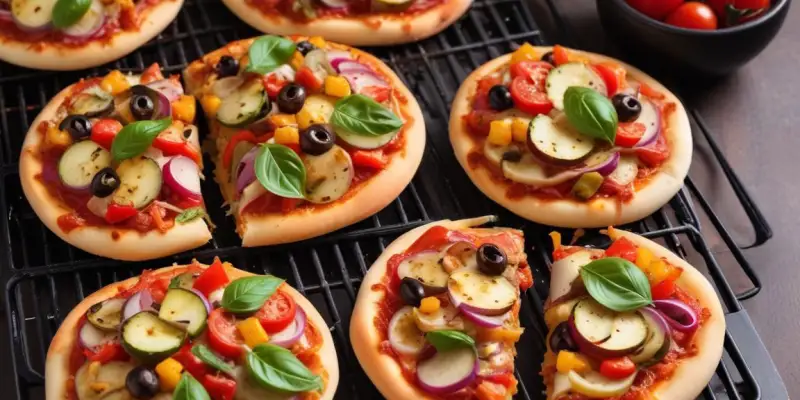 Mini-pizzas aux légumes grillés