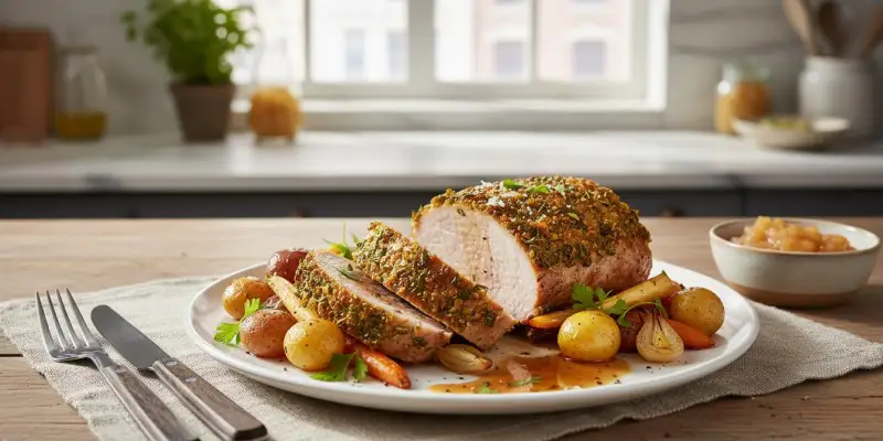 Rôti de Porc Herbacé (Sans Romarin) à l'Air Fryer