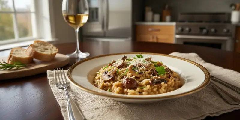 Risotto Crémeux aux Champignons des Bois