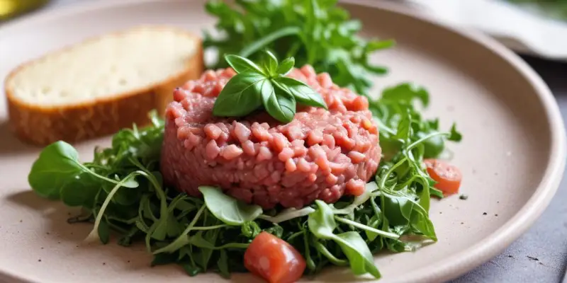 Tartare de bœuf à l’italienne, parmesan et roquette