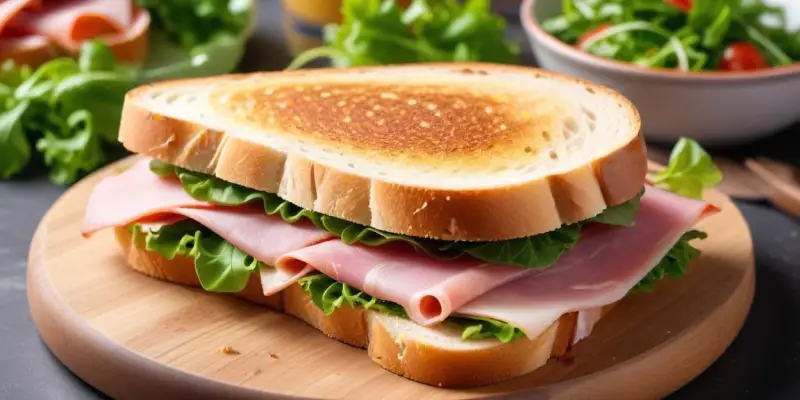 Le Classique Réconfortant : Sandwich Jambon-Fromage et Salade Verte