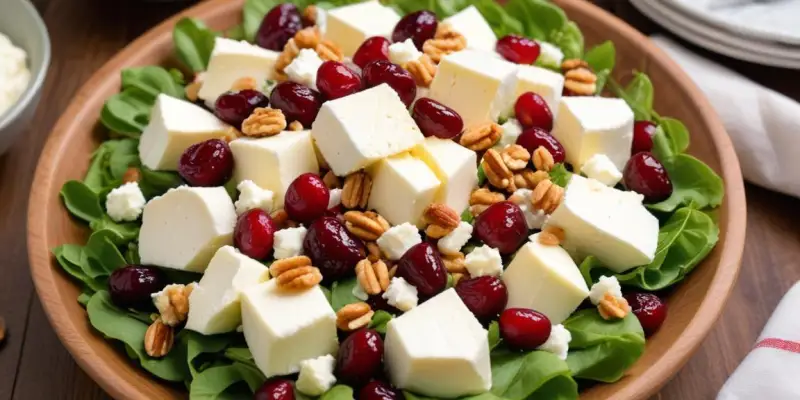 Salade fraîcheur d'été au chèvre, noix et cranberries