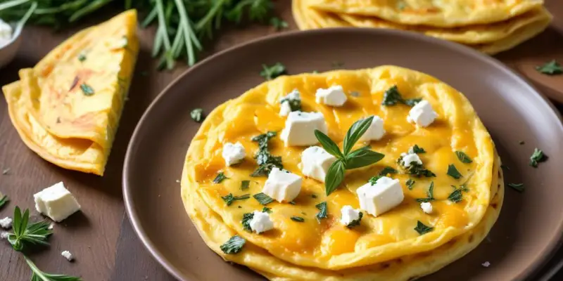 Bouchées d'omelette aux herbes et feta