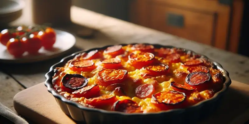 Gratin de tomates et chorizo